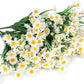 Artificial Daisies Flowers Outdoor UV Resistant 4 Bundles Fake Foliage Greenery Faux Plants Shrubs Plastic Bushes for Window Box Hanging Planter Farmhouse Indoor outside Decor(White)