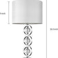BOBOMOMO 26.5" Metal Crystal USB Table Lamps Set of 2 for Living Room Bedroom, Silver
