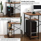 Writing Computer Desk 47", Home Office Study Desk with 2 Storage Shelves on Left or Right Side, Industrial Simple Style Wood Table Metal Frame for PC Laptop Notebook