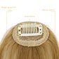 Clip in Bangs for Women 100% Human Hair Extensions Wispy Bangs Fringe with Temples Hairpieces Air Bangs Flat Bangs Clip Curved Bangs for Daily Wear (Blonde)