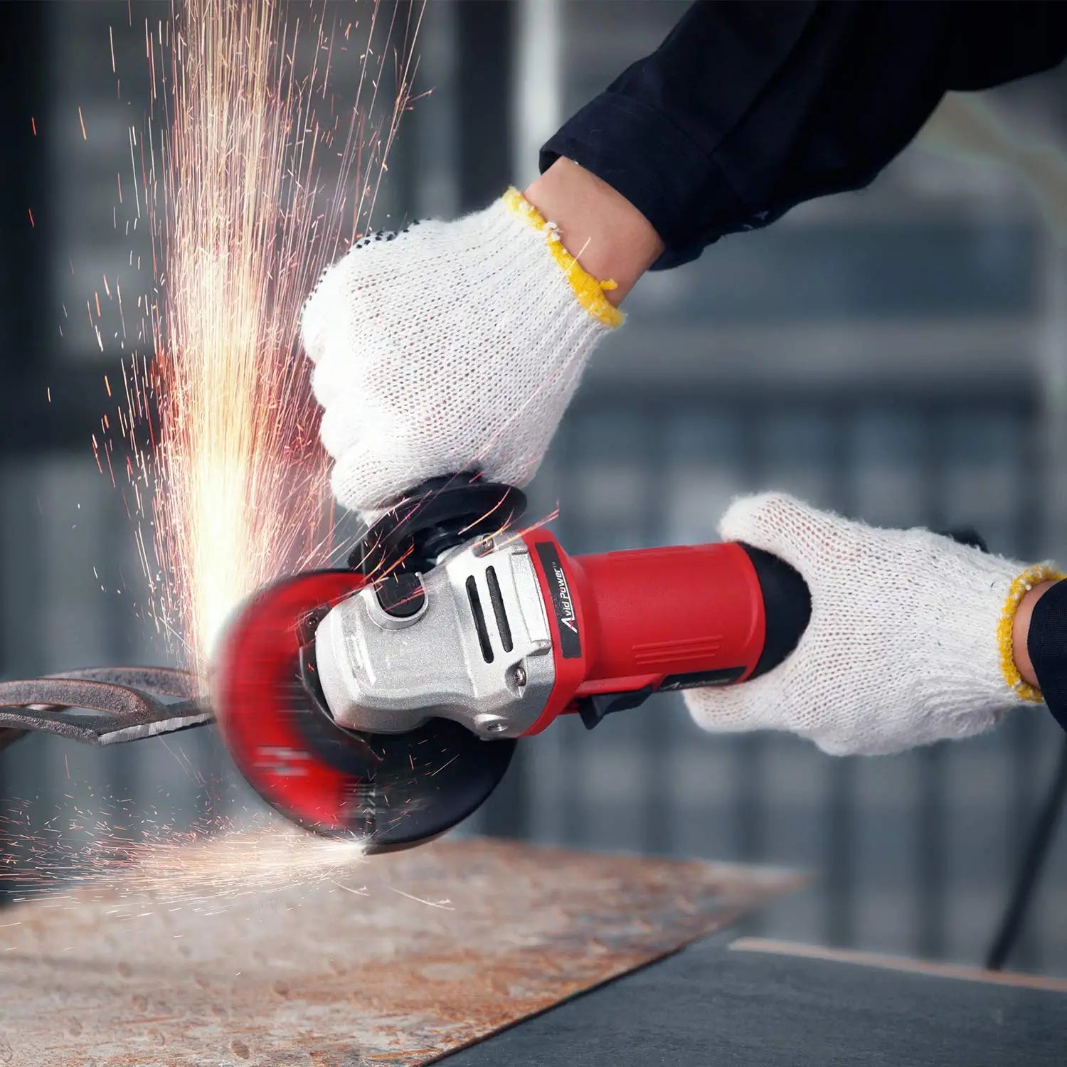 Angle Grinder, 7.5-Amp 4-1/2 Inch Electric Grinder Power Tools with Grinding Wheels, Cutting Wheels, Flap Disc and Auxiliary Handle for Cutting, Grinding, Polishing and Rust Removal - Red