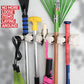 It Mop and Broom Holder, 5 Position with 6 Hooks Garage Storage Holds up to 11 Tools, Storage Solutions for Broom Holders, Garage Storage Systems Broom Organizer for Garage Shelving Ideas