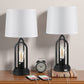Farmhouse Table Lamps for Living Room Set of 2, Bedside Lamps with Dual USB Ports, 3-Way Brightness Retro Charging Lamp for Bedroom,  Industrial Nightstand Lamp with Nightlight (Bulbs Included)