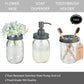Mason Jar Bathroom Accessories Set 8 Pcs - Lotion Soap Dispenser,Toothbrush Holder,2 Apothecary Jars, Flower Vase,Soap Dish,Vanity Tray,Toilet Paper Holder Storage Bin,Farmhouse Decor (Gray)