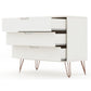 Rockefeller Mid-Century- Modern Dresser with 3- Drawers in White