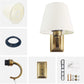 Wall Sconce Vintage Style Wall Light Fixture, Classic Wall Lamp for Indoor, Bedroom, Antique Brass with Beige Fabric Shade
