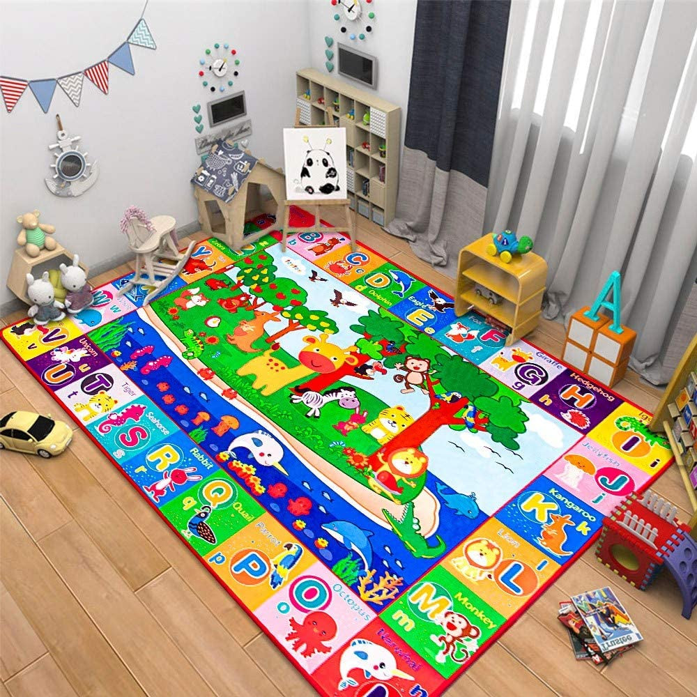 Baby Cotton Play Mat, Playmat Baby Crawling Mat for Floor Baby Mat Large Super Soft Extra Thick (0.6Cm), Plush Surface Foldable Non-Slip Non-Toxic