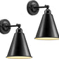 Vintage Wall Sconces, 2PACK Industrial Wall Sconces, Modern Black Wall Sconces Lighting, Wall Sconces Set of Two, 240 Degree Adjustable Antique Arm Swing Wall Lamp for Bedroom Bathroom Hallway Porch