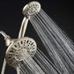 Aquadance 7" Premium High Pressure 3-Way Rainfall Combo with Stainless Steel Hose – Enjoy Luxurious 6-Setting Rain Shower Head and Hand Held Shower Separately or Together – Brushed Nickel Finish