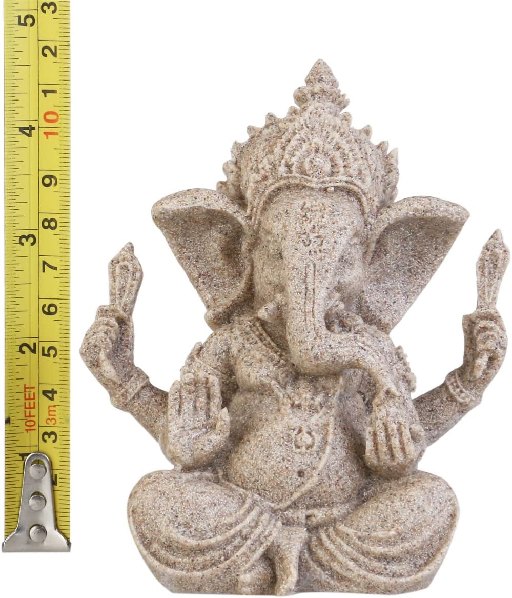 Elephant Statue Sculpture Sandstone Ganesha Buddha Handmade Figurine