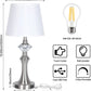Modern Dimmable Table Lamps for Living Room Set of 2, 20" Touch Control Bedside Lamp with USB Charging Ports, Farmhouse Lamp for Nightstand with Fabric Shade for Bedroom, Bulbs Included(5000K)