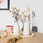Set of 2- Classic White Ceramic Vases, Tall Vases for Flowers, for Living Room Decorations, Home Decor, Modern Farmhouses, Ideal Shelf, Table, Bookshelf, Mantle, Pampas Grass