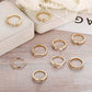 Knuckle Rings Index Finger Rings Hollow Love Rose Gold Ring Sets for Women and Girls