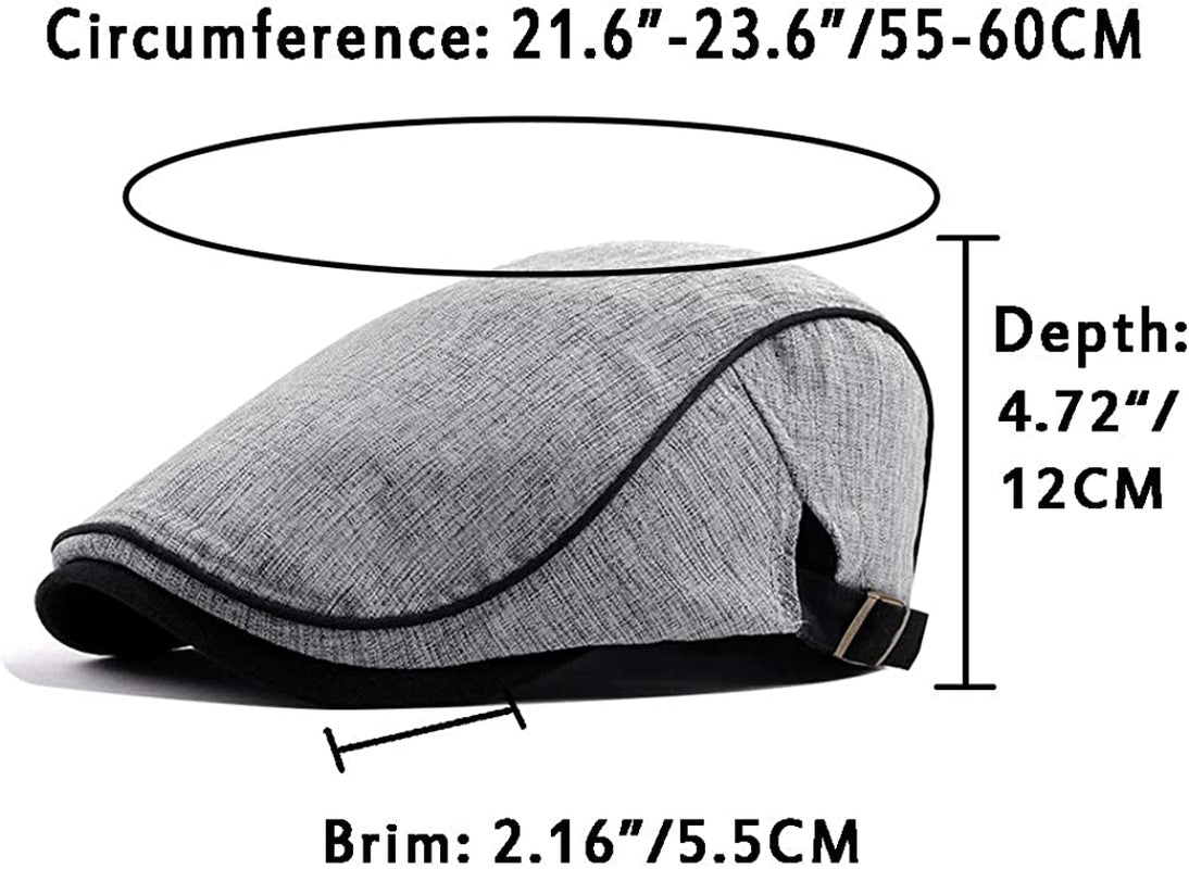 2 Pack Camo Newsboy Cap for Men Cozy Cotton Flat Ivy Gatsbay Hat Breathable Mesh Outdoor Cabbie Beret Hat