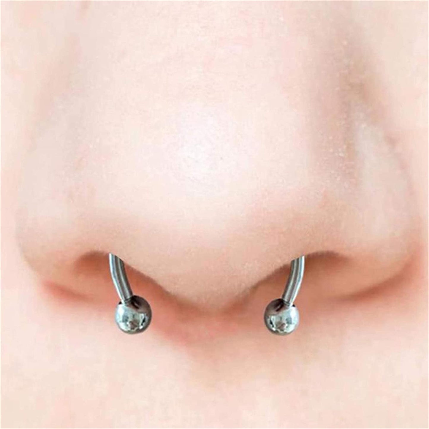 LAIMALA 16G Nose Rings Horseshoe Fake Nose Ring Hoop Magnetic Septum Nose Ring Horseshoe Stainless Steel Faux Fake Nose Septum Rings Non-Pierced Clip