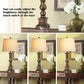 Touch Farmhouse Rustic Table Lamps Set of 2 for Living Room,3-Way Dimmable Resin Retro Bedside Nightstand Lamps Oatmeal Tapered Drum Shade for Bedroom with 2 USB Port and Outlet