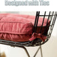 Soft Patio Outdoor Corduroy Chair Pad with Ties Home Decor Indoor Dining Chairs Cushion 18"×18"×3.6" Pink 1Pc