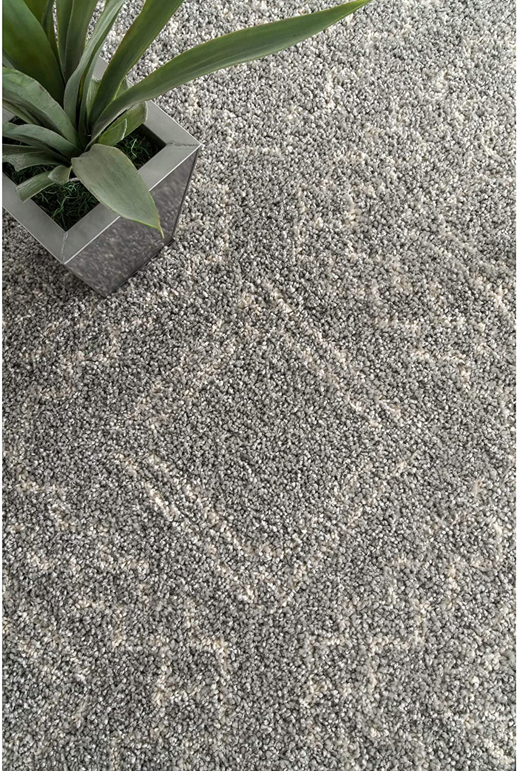 Vasiliki Moroccan Tribal Shag Area Rug, 2' X 3', Silver