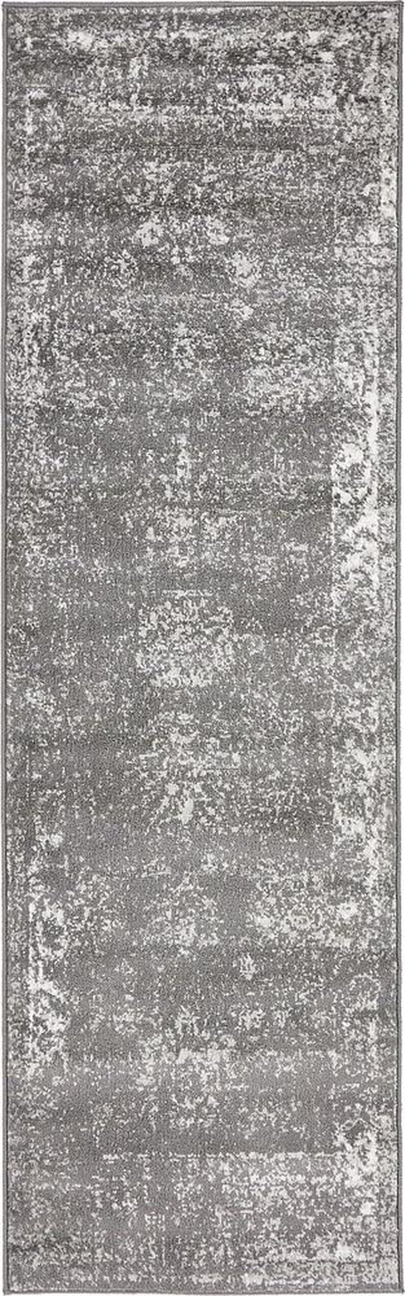 Sofia Collection Traditional Vintage Dark Gray Runner Rug (2' X 7')