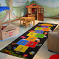 Hopscotch Rug - Kids Rug - Playroom Rug for Kids Room, Daycare, Nursery - Cute Indoor or Outdoor Play Carpet for Children - Fun, Educational Games for Boys & Girls (Black)