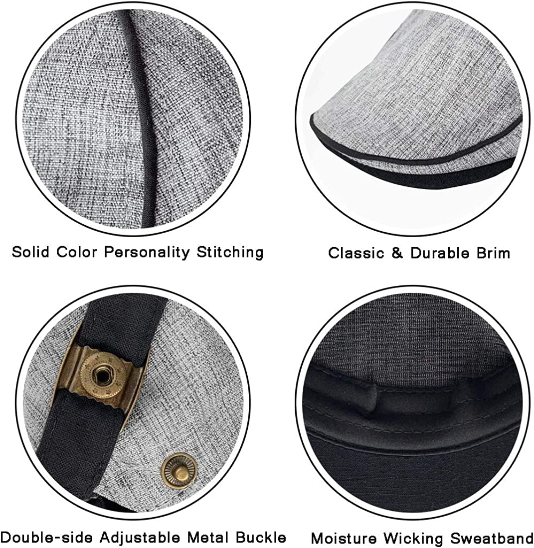 2 Pack Camo Newsboy Cap for Men Cozy Cotton Flat Ivy Gatsbay Hat Breathable Mesh Outdoor Cabbie Beret Hat
