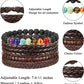 31 Pcs Braided Leather Bracelets for Men Women Wooden Beads Cool Hemp Tribal Wristbands Cuff Punk Multilayered Bracelets