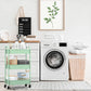 3-Tier Rolling Metal Storage Organizer - Mobile Utility Cart, Kitchen Cart with Caster Wheels (Aqua Green)