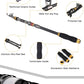 Fishing Rod and Reel Combo, Carbon Fiber Telescopic Fishing Pole with Spinning Reel, Fishing Line, Fishing Lures, Carrier Bag Travel Fishing Rods Kit Freshwater Saltwater Fishing Poles