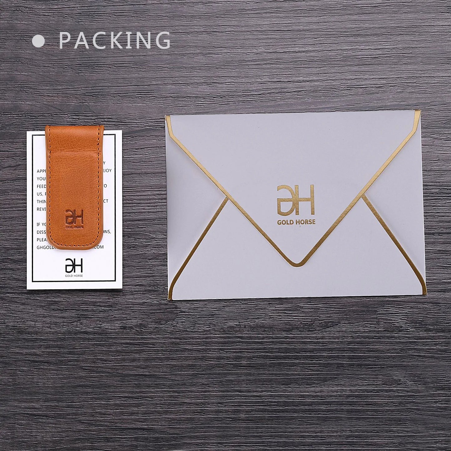 Slim Magnetic Money Clip Genuine Leather Business Card Holder for Men