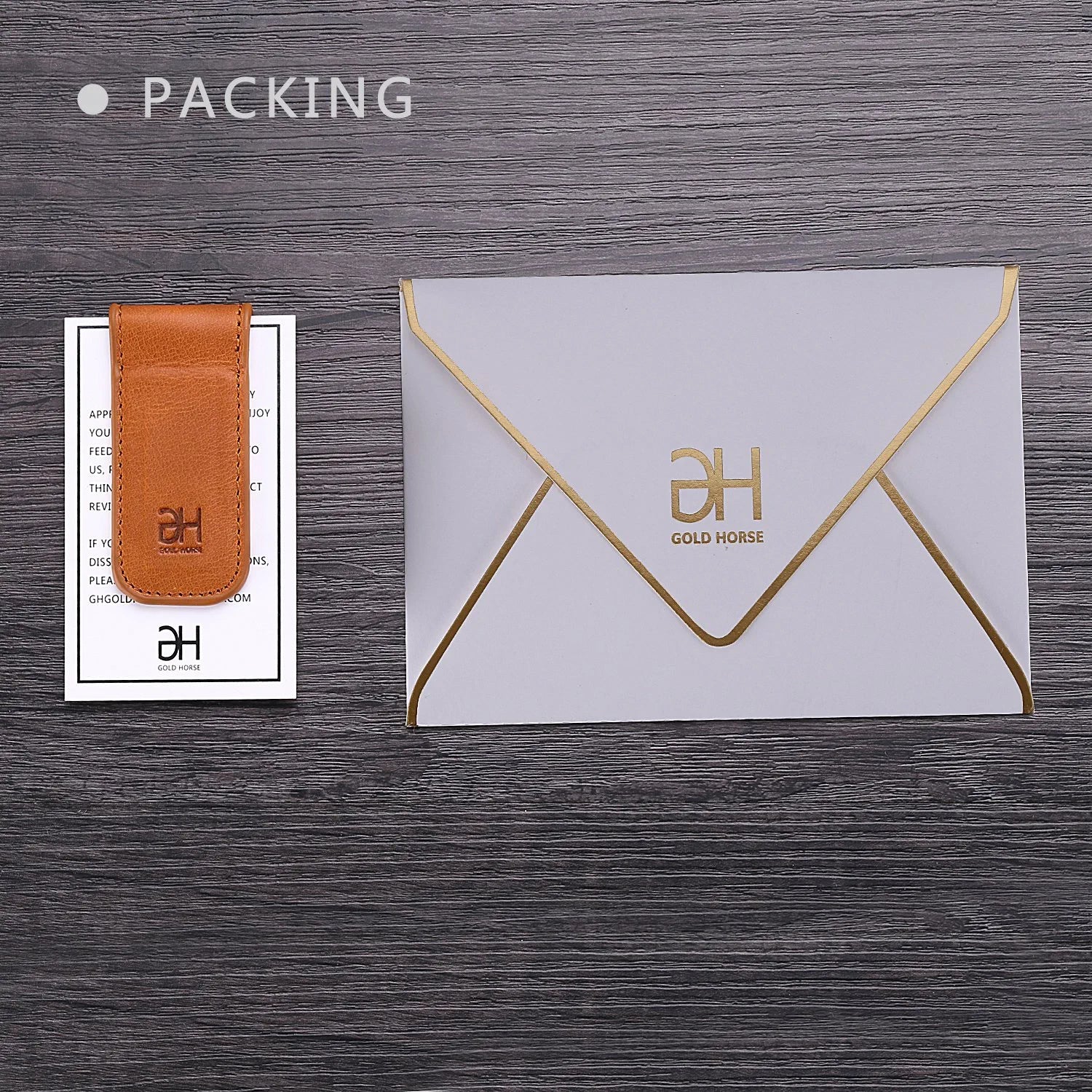 Slim Magnetic Money Clip Genuine Leather Business Card Holder for Men