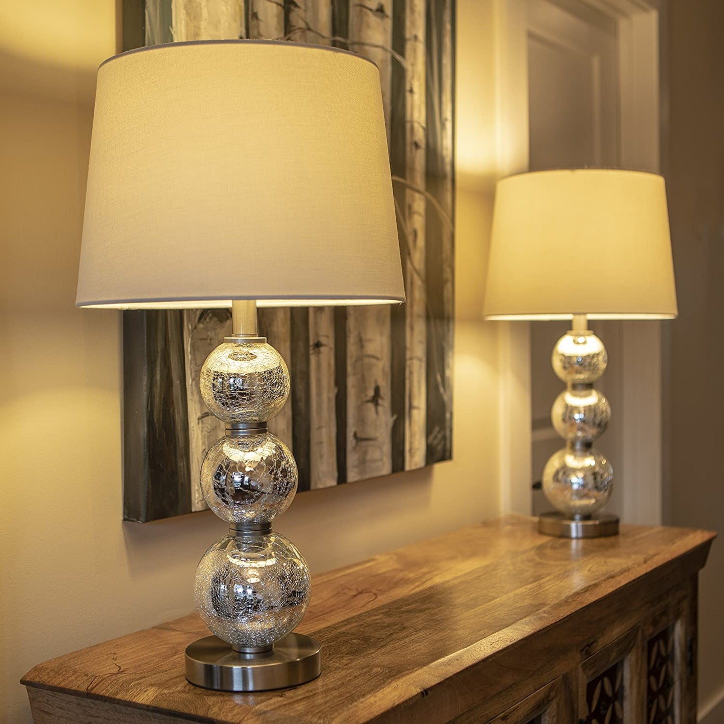 Décor Therapy MP1063 Table Lamp Set, Mercury Silver