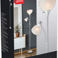 67136 72" Torchiere Floor Lamp + Adjustable Reading Light, Matte White, Frosted Plastic Shade, 3-Step Rotary Switch on Floor Lamp Socket, Home Improvement, Home Office Accessories