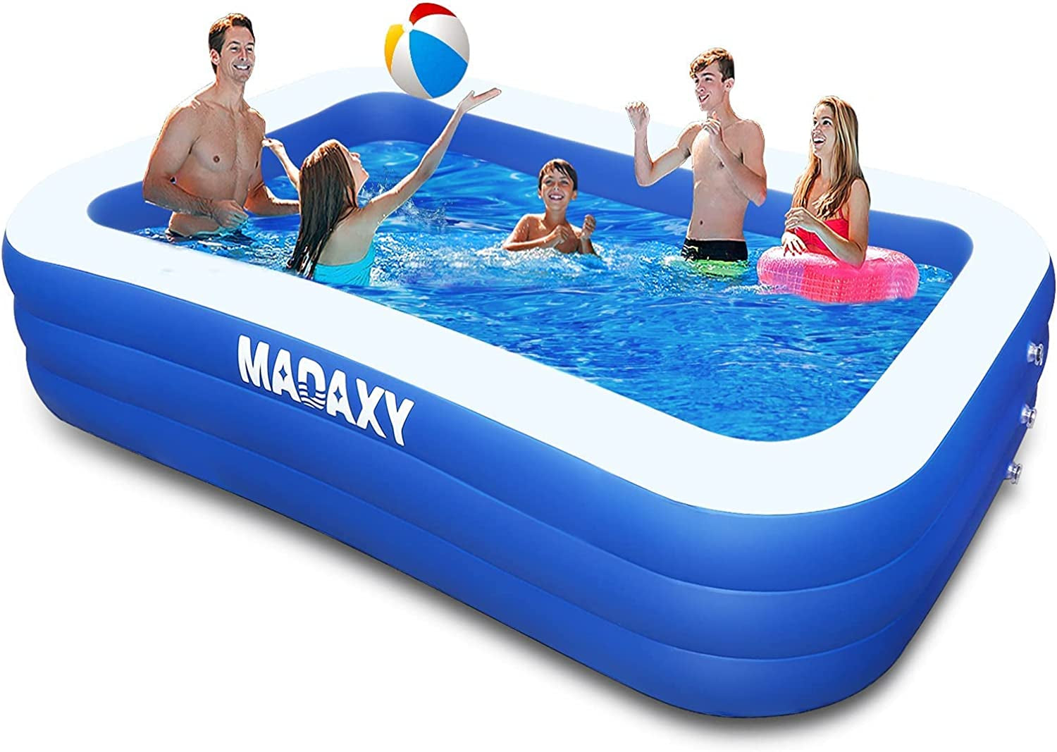 Inflatable Pool,  Swimming Pool for Kids and Adults, 120" X 72" X 22" Oversized Thickened Family Inflatable Pool for Kids, Toddlers, Adults, Outdoor, Garden, Backyard, Summer Water Party