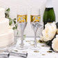 Set of 2 25Th Wedding Anniversary Champagne Flutes Glasses for Mr and Mrs Toasting Party Celebration Gift