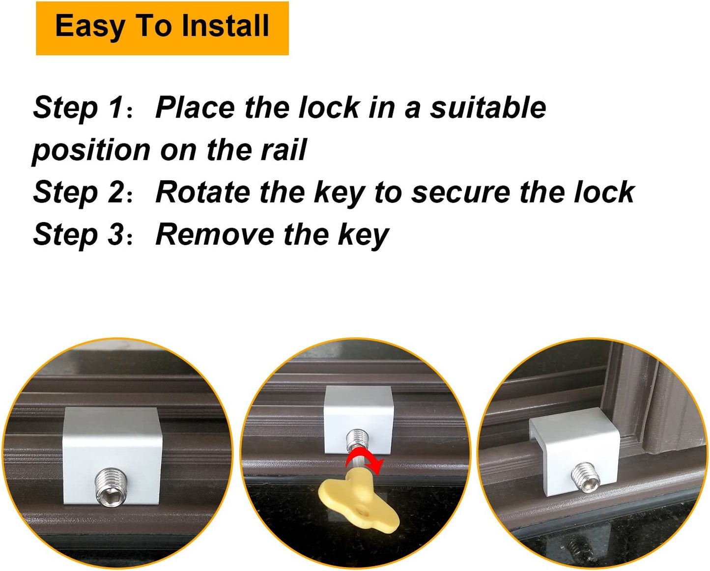 Sliding Window Locks Window Stoppers Aluminum Alloy Adjustable Window Security Safety Locks Garage Door Frame Child Proof Security Lock with Keys for Bedroom Home and Office (4 Sets)