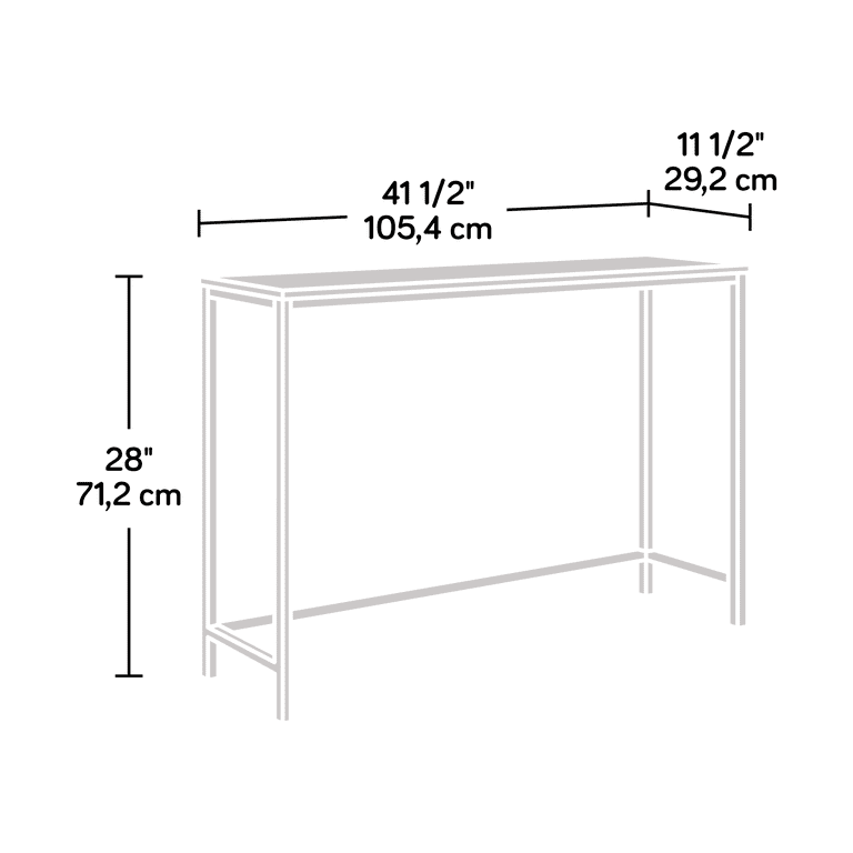 Curiod Metal Frame Sofa Console Table, Smoked Oak Finish