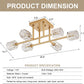 6-Light Industrial Semi Flush Mount Ceiling Light Fixture Brushed Gold, 24 Inch Modern Sputnik Chandelier Farmhouse Lighting for Kitchen Island Dining Living Room Bedroom Foyer Entry