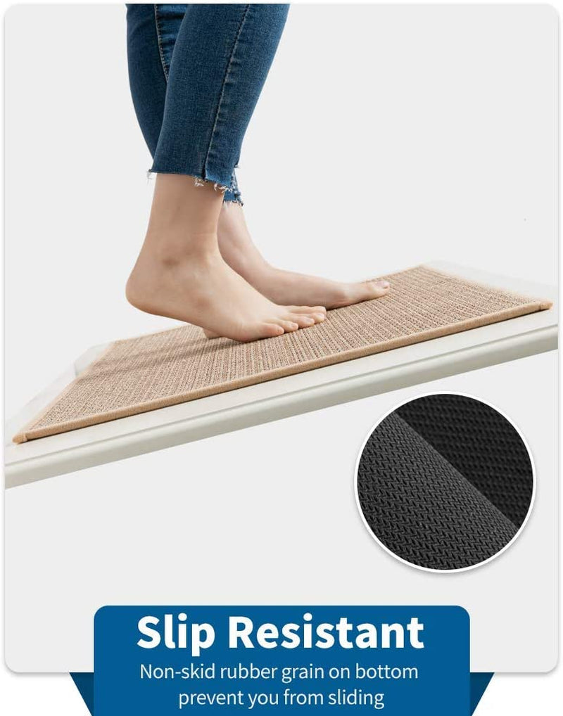 Kitchen Rugs and Mats Washable [2 PCS] Non-Skid Natural Rubber Kitchen Mats for Floor Runner Rugs Set for Kitchen Floor Front of Sink, Hallway, Laundry Room 17"X30"+17"X47" (Oats)