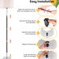 Modern Floor Lamp for Bedroom - Stand up Reading Lamps for Living Room, Contemporary Office Lighting with Beige Drum Fabric Shade, Farmhouse Pole Lamp, Corner Tall Standing Lamp Kids-Pull Chain
