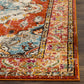 Monaco Collection 8' X 10' Orange Light Blue MNC243H Boho Chic Medallion Distressed Non-Shedding Living Room Bedroom Dining Home Office Area Rug