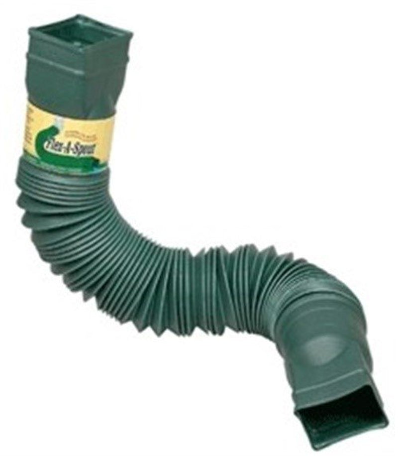 Flex-A-Spout Downspout Extension, Green Gutter Accessories