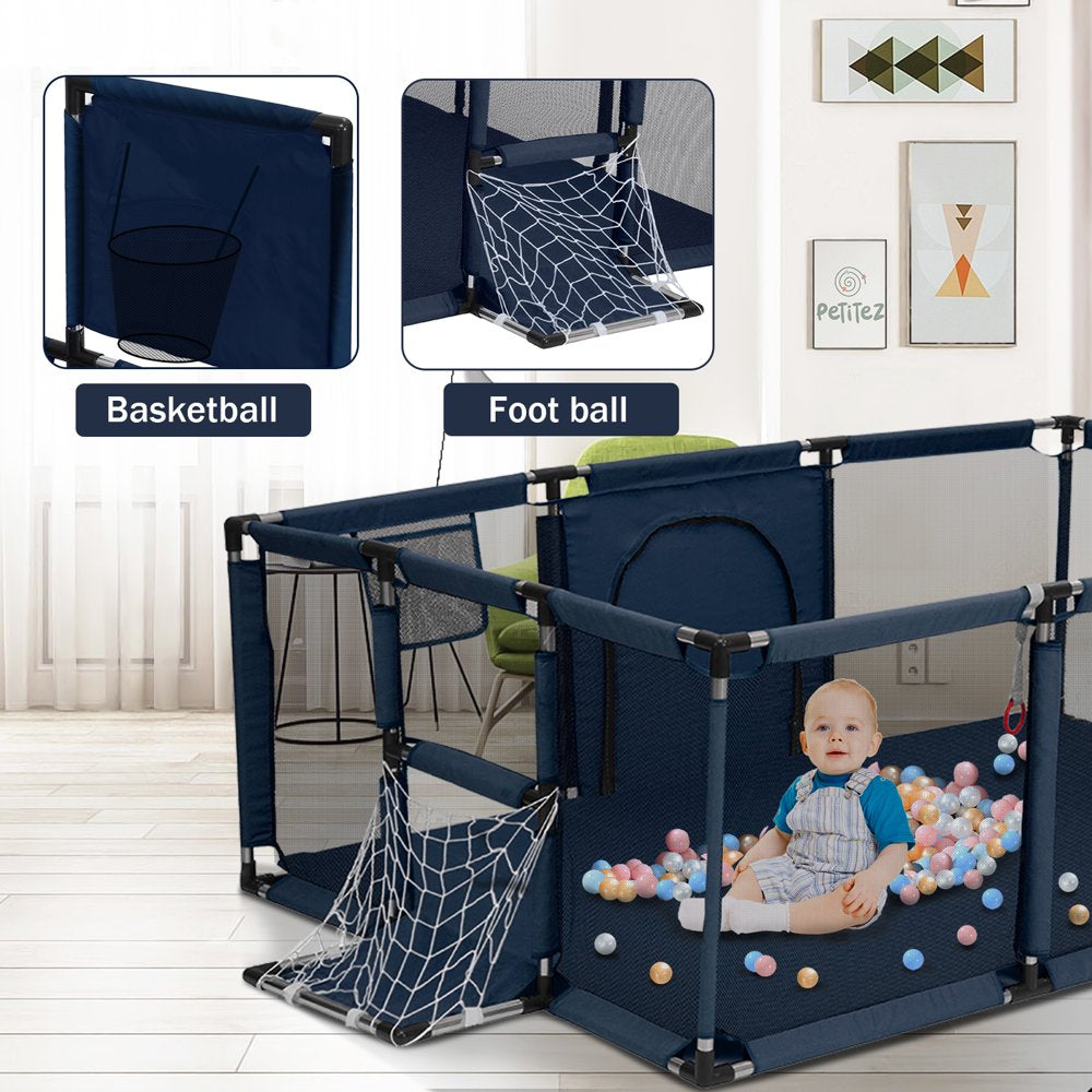 Baby Playpen,Extra Large Play Yard for Babies and Toddlers, Sturdy Safety Huge Baby Fence Play Area Center with Gate, Giant Play Yard for Kids, Twins, Child, Infants