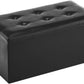 Youdesure Folding Storage Ottoman Bench, Faux Leather Footrest Couch for Living Room, 30 Inch Storage Bench with Padded Seat for Bedroom Hallway, Holds up to 350Lbs, Black