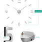 3D DIY Wall Clock Decor Sticker Mirror Frameless Large DIY Wall Clock Kit for Home Living Room Bedroom Office Decoration (Gold)
