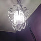Mini Chandelier Black Crystal Chandelier 1 Light Elegant Chandelier Crystal Iron Ceiling Light Fixture for Bedroom,Farmhouse,Foyer