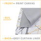 White Tree Curtains for Bedroom 84Inch Half-Blackout Yellow Grey Print Branch Curtains for Living Room Window Treatment Set 50”W Grommet Top Set of 2