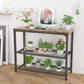 Small Console Table, Sofa Table with Double Mesh Shelves, Industrial Entryway Table for Entryway, Hallway, Foyer, Front Hall, Sofa Couch, Living Room, Bar, Kitchen, 32 Inch, Rustic