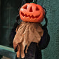 47.2" Halloween Hanging Pumpkin Ghost Animated Halloween Decorations with Sound & Light, Scary Creepy Spooky Props for Halloween Décor Outdoor, Haunted House