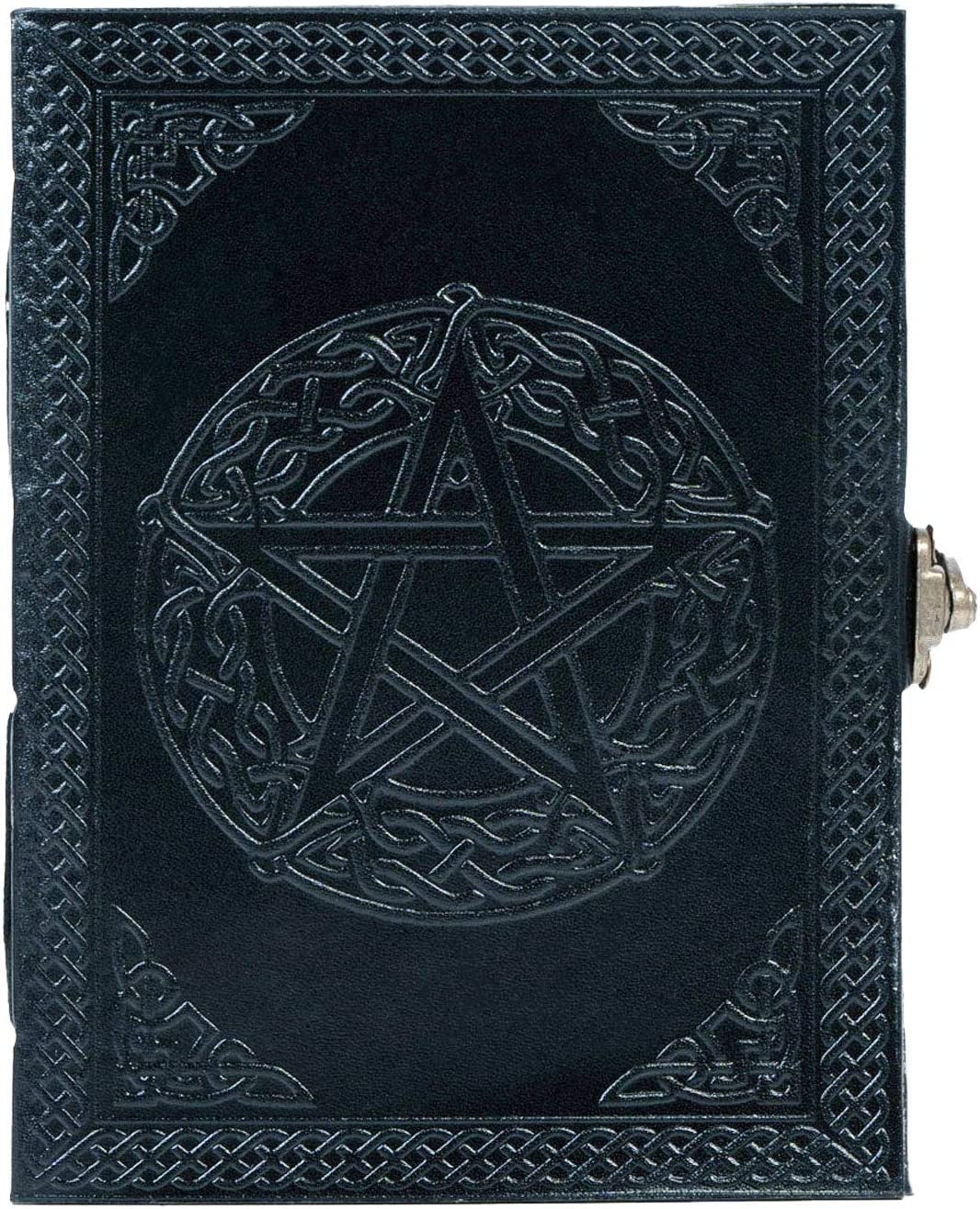 Handmade Leather Pentagon Journal/Writing Notebook Diary/Bound Daily Notepad for Men & Women Unlined Paper Medium, Writing Pad Gift for Artist, Sketch Brown (Black)
