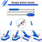 Shower Brush Scrubber with Long Extendable Handle 46'' -2In-1 Tub and Tile Cleaning Brush Interchangeable Scrub Brush Attachment for Cleaning Bathroom Shower Bathtub Floor